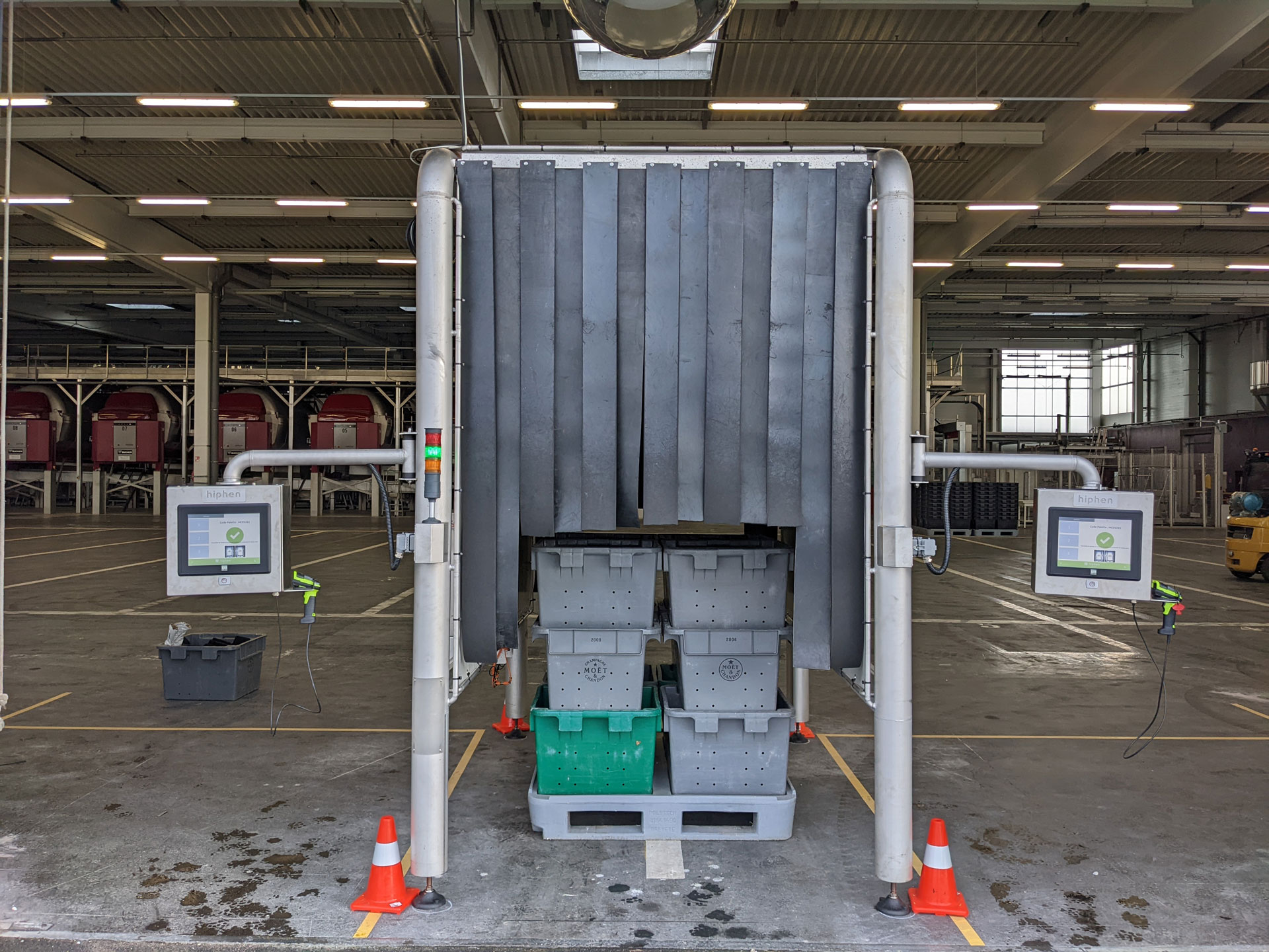 Hiphen's phenostation in front of of industrial grape pressing center