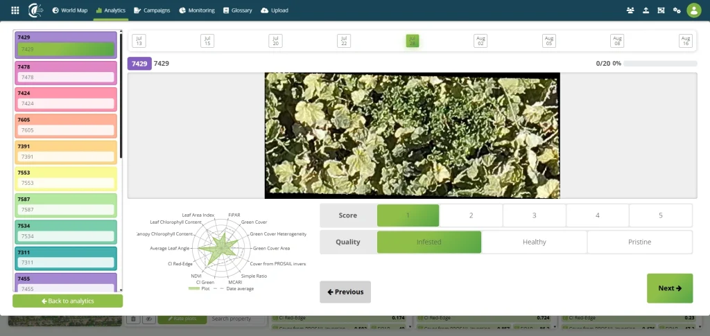 Predict disease resilience in plot trials with imagery (R&D)