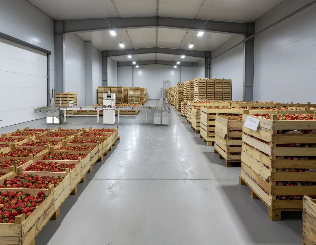 Post-harvest imaging line capturing fresh produce quality