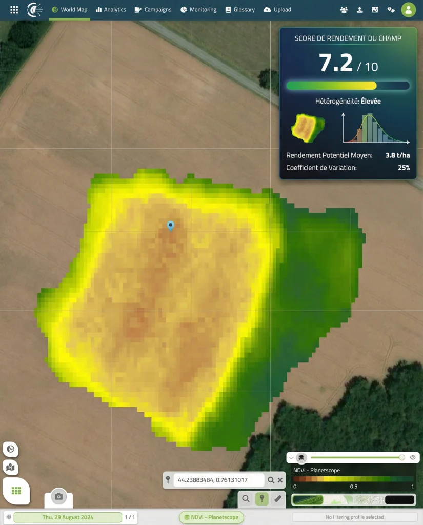 Yield prediction at field level (production)