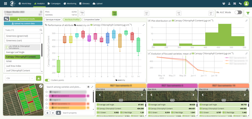 Digital biomass assessment to compare treated and untreated modalities