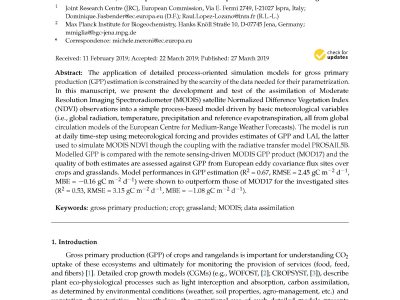 Assimilation of Earth Observation Data Over Cropland and Grassland Sites into a Simple GPP Model
