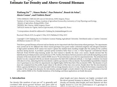 High-Throughput Measurements of Stem Characteristics to Estimate Ear Density and Above-Ground Biomass