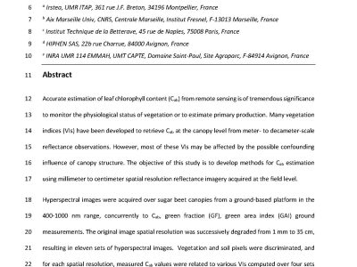 Estimating leaf chlorophyll content in sugar beet canopies using millimeter- to centimeter-scale reflectance imagery