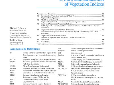 Toward Standardization of Vegetation Indices